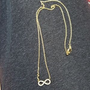 Infinity faux gold necklace